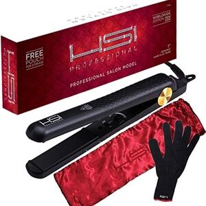 HSI Professional Ceramic Tourmaline Ionic Flat Iron Hair with Glove and Pouch